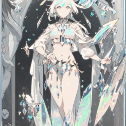 Anime tarot card: Multicolor opal and crystal