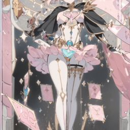 Anime tarot card: Pink light and magic