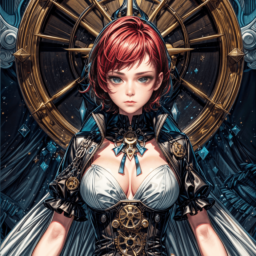 Female Steampunk redhead Goddess