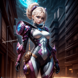 White widow, cyberpunk bounty hunter